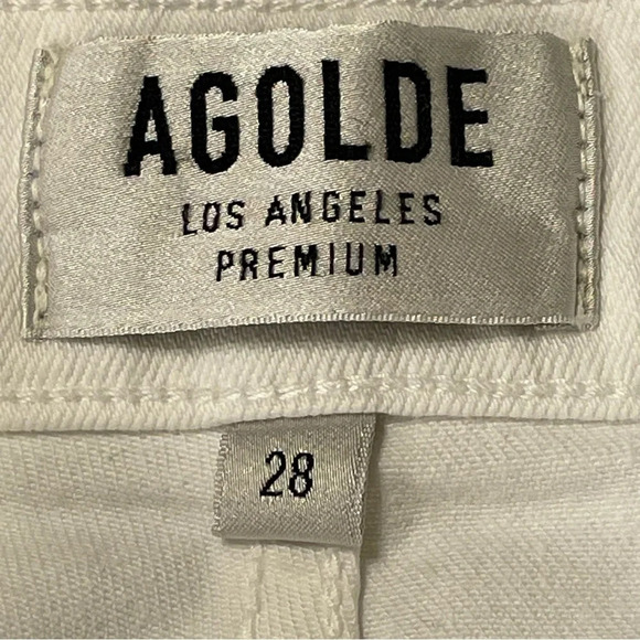 AGOLDE NWOT Sophie High Rise Crop Skinny Jeans in Sanction White - Picture 7 of 9